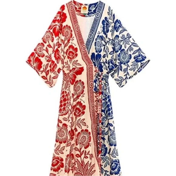 Farm Rio mixed pineapple garden wrap dress - Picture 2 of 3